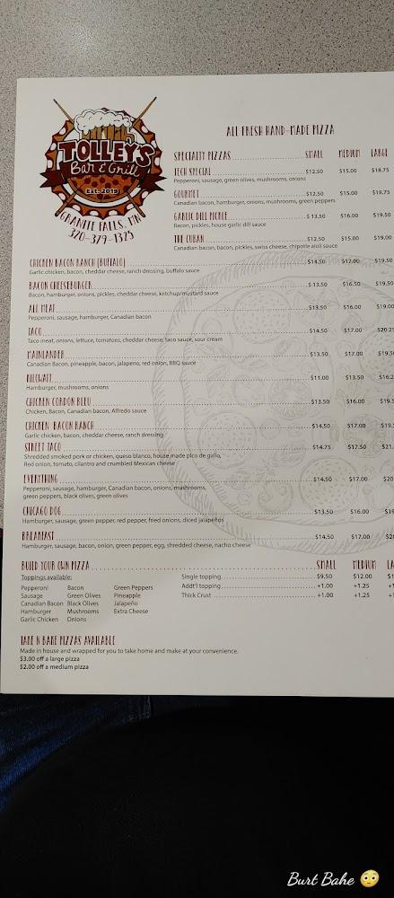Tolley's Bar and Grill ft Jake's Pizza Tech Special Pizza